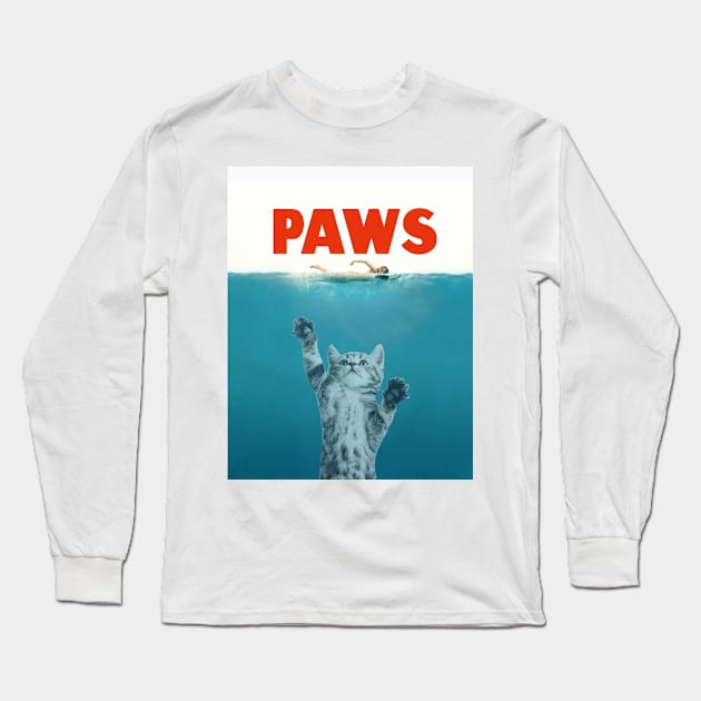 Paws - Cat Kitten Meow Parody Long Sleeve T-Shirt by Vakian